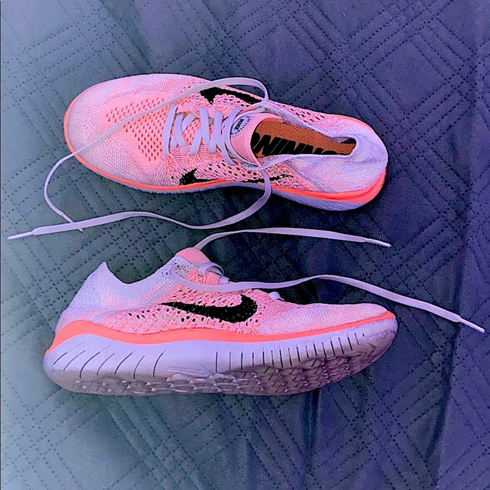 Pinkish Orange Nike Free Rn Flyknit